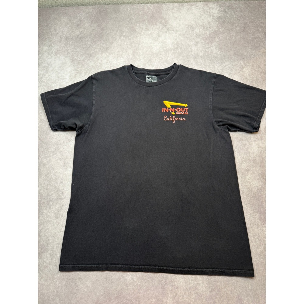 In-N-Out Burger California Graphic T-Shirt Mens Large Black Hollywood Cars USA